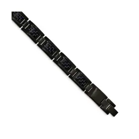 3178811292 SONIA JEWELS Steel Ip Carbon Fiber Inlay Bracelet