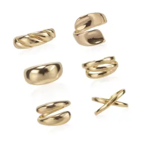 Z121222 STRENDIER Chunky Alloy Rings Women Stackable Tarnish