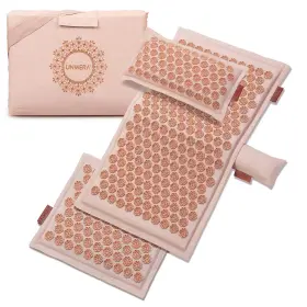 Zjd-pink UNMERA Acupressure Mat Pillow Set Natural Linen