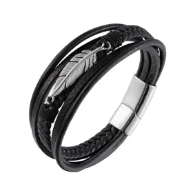 CXPH1333 VANSKI Mens Multilayer Braided Bracelet Steel Angel