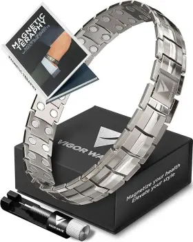 MMB02 VIGOR WAVE United Magnetic Therapy Titanium Bracelet