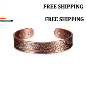 CB115 VINTERLY Pure Copper Bracelet Yggdrasil Viking Magnetic