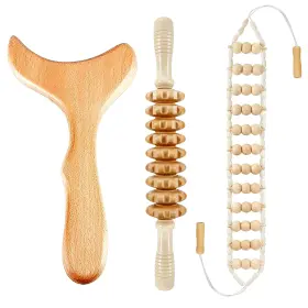 768494222314 WYJTPONE Wood Therapy Massage Tools Roller Rope