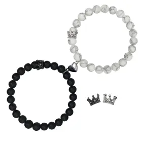 024548458088 YMEEAA Couples Bracelets King Queen Crown His