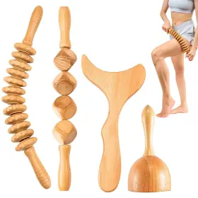 21321-01 YOOLZI Wood Therapy Massage Tools Set Body Sculpting