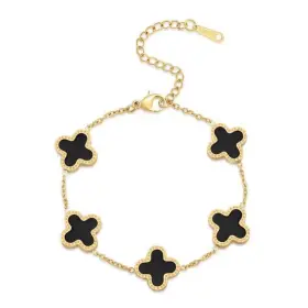 Yushindi Ys0003 18k Gold Clover Lucky Bracelet For Women Double-sided Pearl Flower Charm