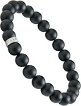Luxar Mens Black Onyx Stone Bead Bracelets Matte 925 Silver, Large. Fixed Price $23.16.