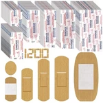 Assorted Bandages - 1200 Pieces, Flexible Fabric, Family Variety Pack, Small .... Fixed Price $79.86.