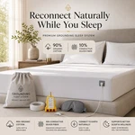 Grounding Bed Sheet King Organic Cotton Silver Fiber Sleep Recovery Set. Fixed Price $84.99.
