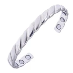 Original Copper Magnetic Cuff Bracelet For Men & Silver Braided Style Adj.... Fixed Price $26.47.