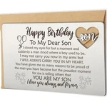 Yodocamp Happy Birthday Son Gifts, Card From Mom, Metal Engraved.... Fixed Price $17.73.