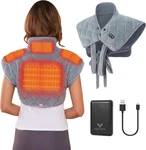Cordless Heating Pad & Massager For Neck And Shoulders - Gray 16"x22. Fixed Price $116.99.