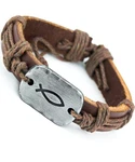 Sign Of The Fish Men's Leather Wrap Bracelet For Teenagers, Confirmation Gift.... Fixed Price $30.41.