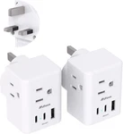 2pcs Mifaso Uk Plug Adapters - Type G Power Adapter With Usb. Fixed Price $12.99.