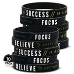 Inkstone - 10-pack Success, Focus, Believe Motivational Silicone Rubber Wri.... Fixed Price $25.91.