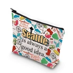 Wcgxko Seattle Welcome Bag - Zipper Pouch Makeup For Beach Gift. Fixed Price $15.89.