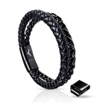 Rogueraven Premium I Black Leather Bracelet For Men Genuine Braided Leather.... Fixed Price $70.00.