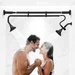 Shower Head Double Two Black High Pressure Adjustable Dual System Shower-2h. Fixed Price $209.99.