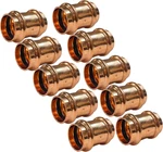 (10pcs) Ez-fluid 3/4 Press Copper Propress Coupling With Stop, Lf Pres. Fixed Price $47.10.
