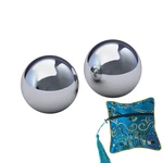 Ad Chinese Solid Iron Baoding Ball Heavy No Chiming Stainless Steel Chrome Co.... Fixed Price $43.00.