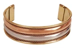 Touchstone Tibetan Indian Spiritual Buddha Bracelet Three Metal Copper Brass .... Fixed Price $22.20.