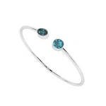 Natural Gemstone 2 Stone Size Adjustable Twister Bangle Bracelet For Women, B.... Fixed Price $151.43.