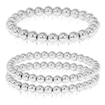 By You Stainless Steel Gold Silver Beaded Ball Bracelets For Women Stretchabl.... Fixed Price $31.67.