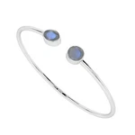 Lustre And Light Natural Labradorite 2 Stone Size Adjustable Twister Bangle. Fixed Price $136.47.