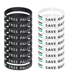 Findat Free Palestine Silicone Wristbands 7.62 Centimeters, Black, White. Fixed Price $20.41.