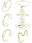 7 Pcs Gold Arm Cuff Jewelry For Women, Adjustable Upper Bracelet Ban.... Fixed Price $19.74.