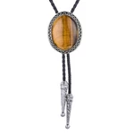 Gelconnie Bolo Tie With Natural Tiger Eye Stone 42.5 Inches, Pl0122-silver. Fixed Price $23.95.