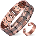 Magenergy Copper Bracelet For Men, 3x Strength Tread-carved+ring. Fixed Price $32.32.