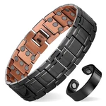 Magenergy Copper Bracelet For Men, 3x Strength 9.0inch, Black Smooth+ring. Fixed Price $39.99.