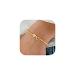 M Mooham Heart Initial Bracelet For Women - Dainty Gold Beaded Bracelets .... Fixed Price $24.86.