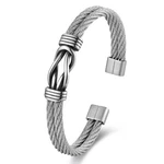 Biyongde Stainless Steel Simple Love Knot Cuff Bracelet For Men Women Lovers .... Fixed Price $37.27.