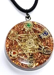 Metatron's Cube Merkaba 7 Chakras With Crystals Stones Orgone Pendant 2.25.... Fixed Price $30.92.