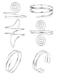 Revolia 6pcs Gold Arm Cuff Open Upper Band Bangle For Women Adjustab.... Fixed Price $22.02.