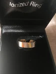 Q-ray Stainless Steel Gold Ring - New In Box Unisex 2.75 In. Circumference. Fixed Price $49.99.