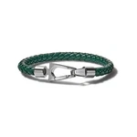 Men's Marine Star Braided Leather Bracelet With Tuning Fork Clasp Green. Fixed Price $133.51.