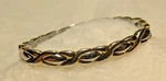 Sabona Magnetic Stainless Steel Bracelet Two Toned Polished & Brushed Links 7". Fixed Price $24.99.