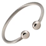 Magnetjewelrystore Twisted Stainless Medium - Wrist Size 6.75" 7.5", Silver. Fixed Price $49.99.