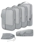 Bagsmart Compression Packing Cubes For Travel, 6 Set Set, 01-grey. Fixed Price $62.99.