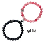 Ymeeaa Magnetic Bracelets Couples King&queen Crown His Her 7inch, Black&pink. Fixed Price $20.41.