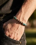 White Fox Creation: Men's Copper And Multi Gemstone Bracelet. Fixed Price $39.60.