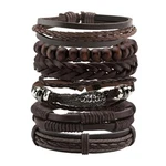 Manfnee 6-12pcs Braided Faux Leather Bracelet Punk Cuff Wrap Bracelets For Me.... Fixed Price $19.39.