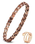 Feraco Women 99.99% Solid Copper Magnetic Bracelet Unique X-link Design. Fixed Price $32.98.