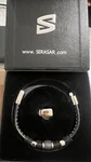 Serasar Premium Leather Bracelet Men Stainless Steel Magnetic Clasp 17cm Small. Fixed Price $27.99.