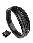 Murtoo Mens Leather Bracelet With Magnetic Clasp Cowhide Multi-layer Braided .... Fixed Price $19.50.