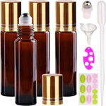 Inice 4 Pack Essential Oil Roller Bottles 10ml Amber Glass Rollerball Bottle Wit. Fixed Price $10.80.