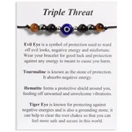 Qqzsjewls Evil Eye Beaded Bracelets For Women Men, Empath Energy Triple Prote.... Fixed Price $17.35.